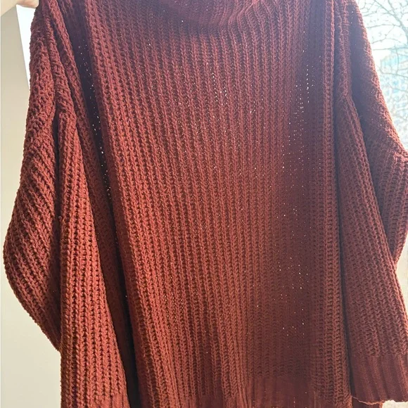 True Craft Warm Brick Cowl Neck Sweater- Size: Large - Picture 4 of 5